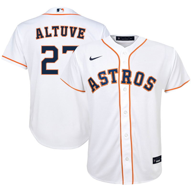 2020 MLB Preschool Houston Astros #27 Jose Altuve Nike White Home 2020 Replica Player Jersey 1->houston astros->MLB Jersey